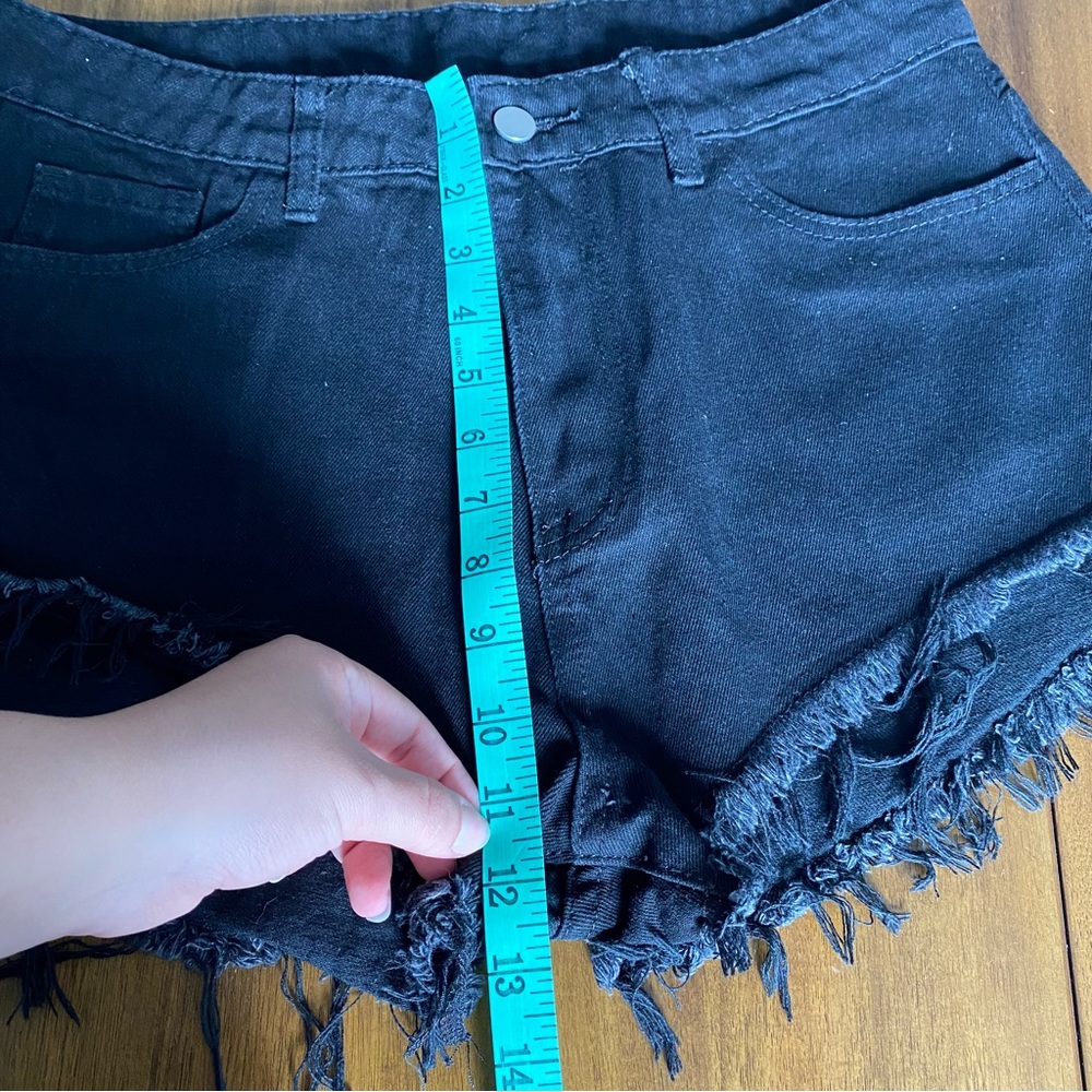 shein black denim shorts - Picture 7 of 8
